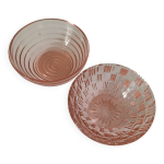 Duo coupelles verre press rose orang