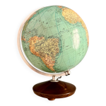 Duo globe terrestre  colomb , vers 1960