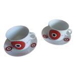 Duo grandes tasses avec sous - tasse annes 70
