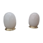 Duo de lampes egg de murano 1970s