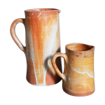 Duo de pichets de potier en gr�s �maill� vintages