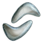 Duo de plats boomerang signs en terre cuite maille