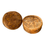 Duo de poufs en cuir
