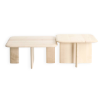 Duo de table basse carr en erable sycomore