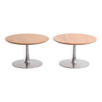 Duo de table basse ronde vintage