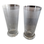 Duo de verres en cristal daum annes 1950