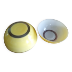 Duralex vintage jaune citron - 2x saladier en verre - 23cm & 27cm - france