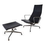 Model ea 124 + 125 vitra lounge chair and ottoman by charles & ray eames