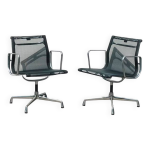 Eames aluminium group chair by vitra (2004) black mesh, swivel