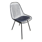 Eames wire chair dkx noir avec coussin d assise