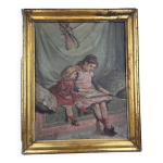 �cole fran�aise du xixeme: huile sur panneau  la le�on de dessin  circa 1860