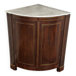 Encoignure en acajou et marbre blanc de carrare, vers 1800