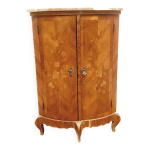 Encoignure galbe de style louis xv en bois de rose marquet xx sicle