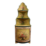 Encoignure galbe style louis xv venitienne en bois laqu