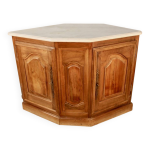 Encoignure xixme en noyer dessus marbre de carrare