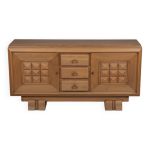 Enfilade brutaliste en ch�ne massif, dudouyt, france, ann�es 1940