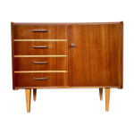 Enfilade, buffet en teck de style scandinave, 50 - 60