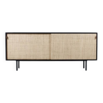 Enfilade florence knoll mod�le 116 bois cuir et raphia 1960
