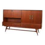 Enfilade haute en bois de teck design vintage louis van teeffelen pour webe ann�es 60