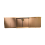 Enfilade laque, travertin et plexiglas, belgo chrom, 1970s