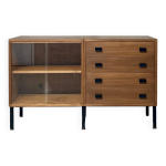 Enfilade moderniste vitrine commode teck philippon lecoq
