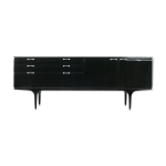 Enfilade noire laque  6 tiroirs et 2 placards vers 1970