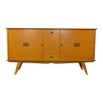 Enfilade pieds compas en chne dor vintage 1950 / 1960
