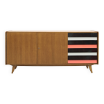Enfilade modèle u - 460 en chêne par ji?í jiroutek pour interier praha, 1965 Enfilade modèle u - 460 en chêne par ji?í jiroutek pour interier praha, 1965