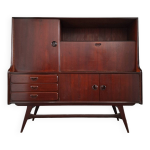 Enfilade vintage louis van teeffelen pour wb, meuble buffet secrtaire ancien