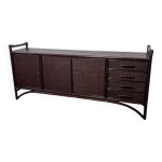 Enfilade vintage en osier tress� et bambou