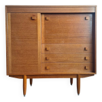 Enfilade vintage en teck, meuble secrtaire ancien, bar