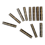 Ensemble de 11 portes - couteaux en bois d'bne incrusts de laiton