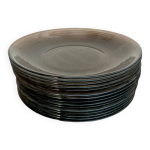 Ensemble de 15 assiettes � dessert fum� arcoroc vintage