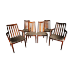 Ensemble 1970 de 4 chaises et 2 fauteuils Ensemble 1970 de 4 chaises et 2 fauteuils