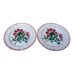 Ensemble de 2 anciennes assiettes décor bouquet de fleurs Ensemble de 2 anciennes assiettes décor bouquet de fleurs