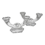 Ensemble de 2 chandeliers double feux en cristal cristallerie de val saint - lambert 1953 belgiq