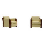 Ensemble de 2 fauteuils club art déco en cuir, france années 30. Ensemble de 2 fauteuils club art déco en cuir, france années 30.