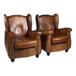 Ensemble de 2 fauteuils club en peau de mouton