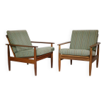 Ensemble de 2 fauteuils en teck de design danois, style milieu de sicle, annes 60