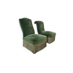 Ensemble de 2 fauteuils vintage / siges simples  franges