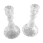 Ensemble de 2 flambeaux bougeoirs cristal baccarat modele bambou