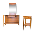 Set of 2 entry console furniture with 60s mirror