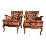 Ensemble de 2 siges / fauteuils / siges club baroques vintage