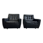 Ensemble de 2 siges individuels / fauteuils / siges club vintage