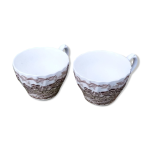 Ensemble de 2 tasses en porcelaine anglaise motifs chevaux
