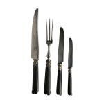 Ensemble de 24 couteaux et 2 pièces de service en métal argenté Ensemble de 24 couteaux et 2 pièces de service en métal argenté
