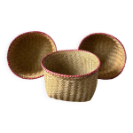 Ensemble de 3 paniers corbeilles en bambou tress