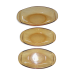 Ensemble de 3 ramequins en verre ambr� vereco