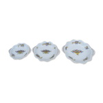 Ensemble de 3 raviers en porcelaine vieux limoges motifs art dco