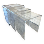 Ensemble de 3 tables gigognes en plexiglas / table basse Ensemble de 3 tables gigognes en plexiglas / table basse